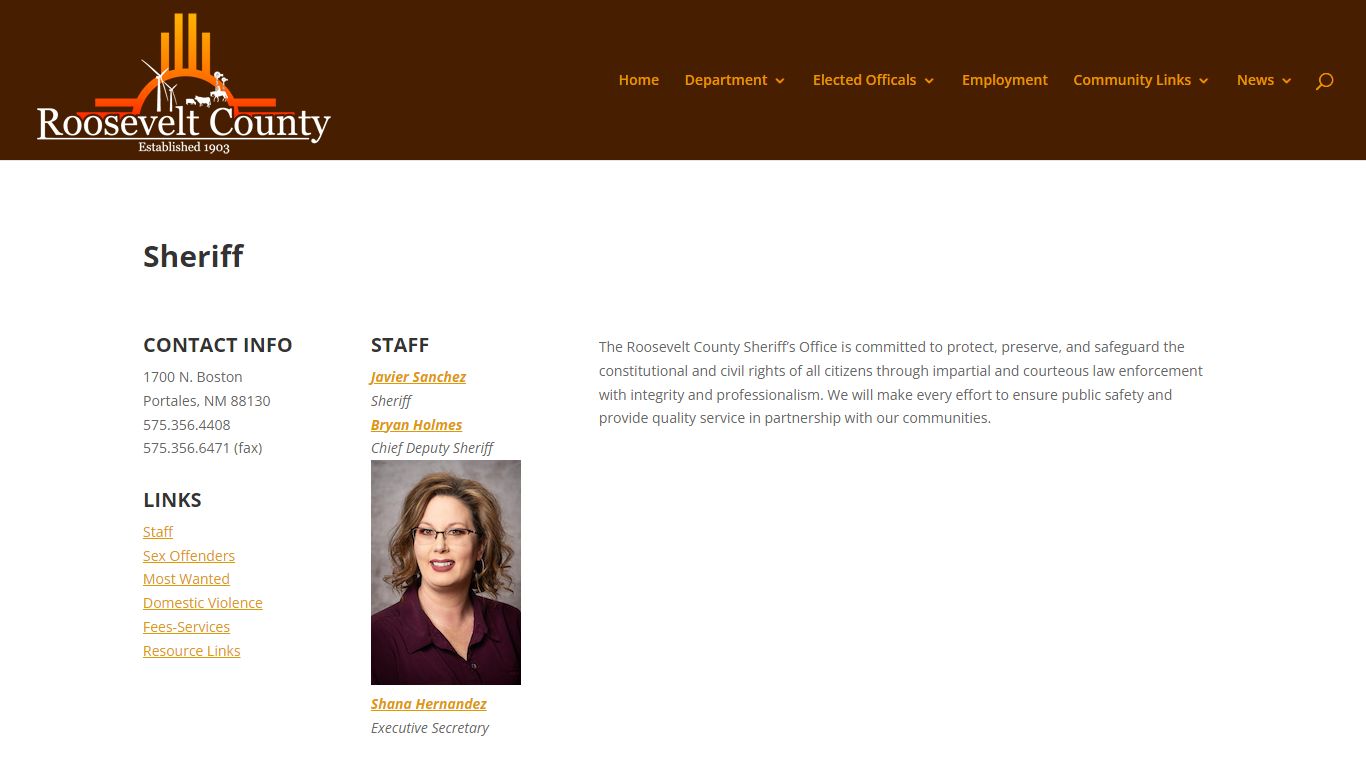 Sheriff | Roosevelt County