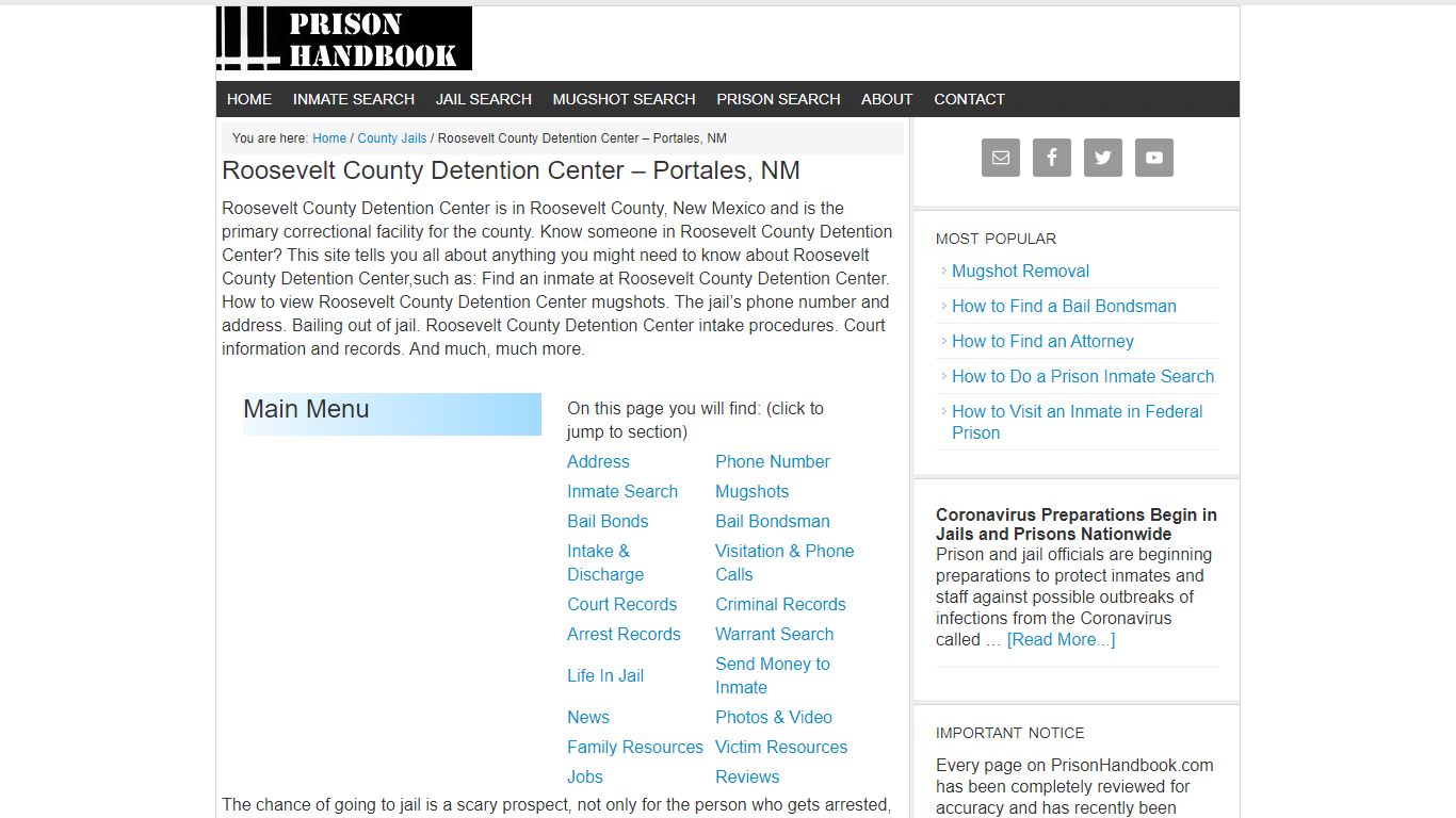 Roosevelt County Detention Center – Portales, NM